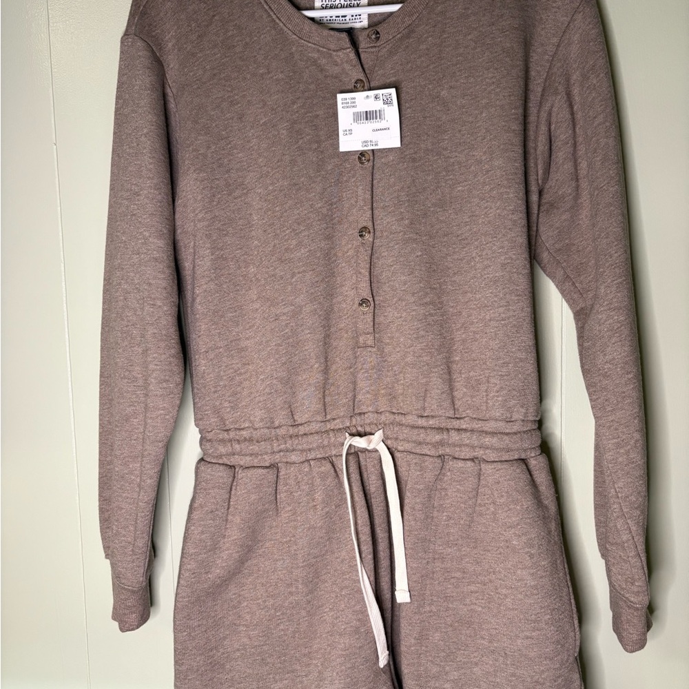 American Eagle Outfitters Mauve Henley Jumpsuit